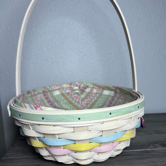 Longaberger 2009 Egg Shaped Easter Basket Combo w/Lid, Liner, Protector & Tie-on - Picture 14 of 16